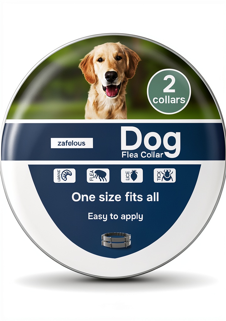 Zafelou dog flea collar adjusted on a medium-sized dog