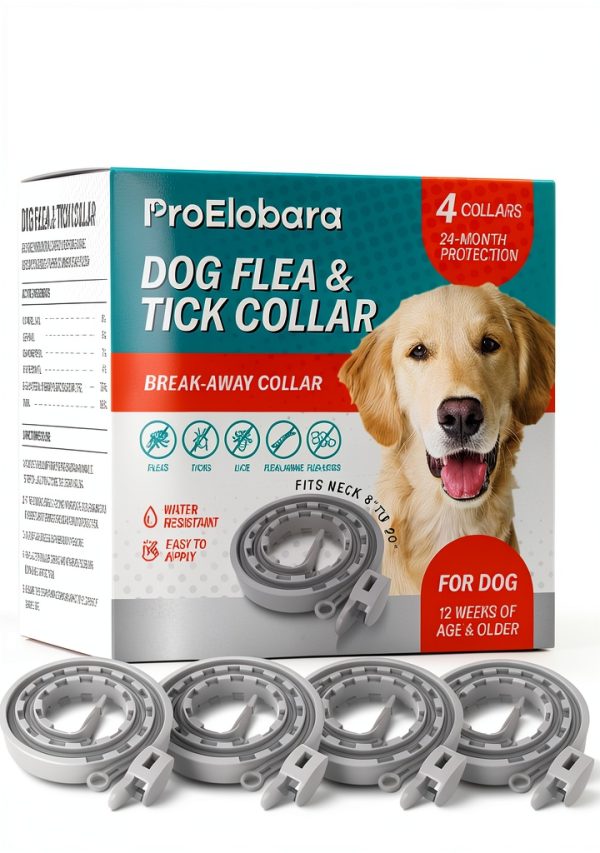 ProElobara Dog Flea Collar 4 Pack Waterproof Adjustable-0