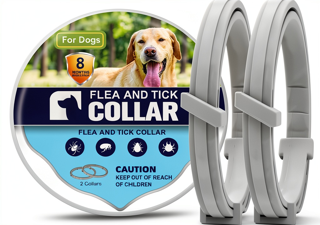 Fcesiweg dog flea collar on a large breed dog