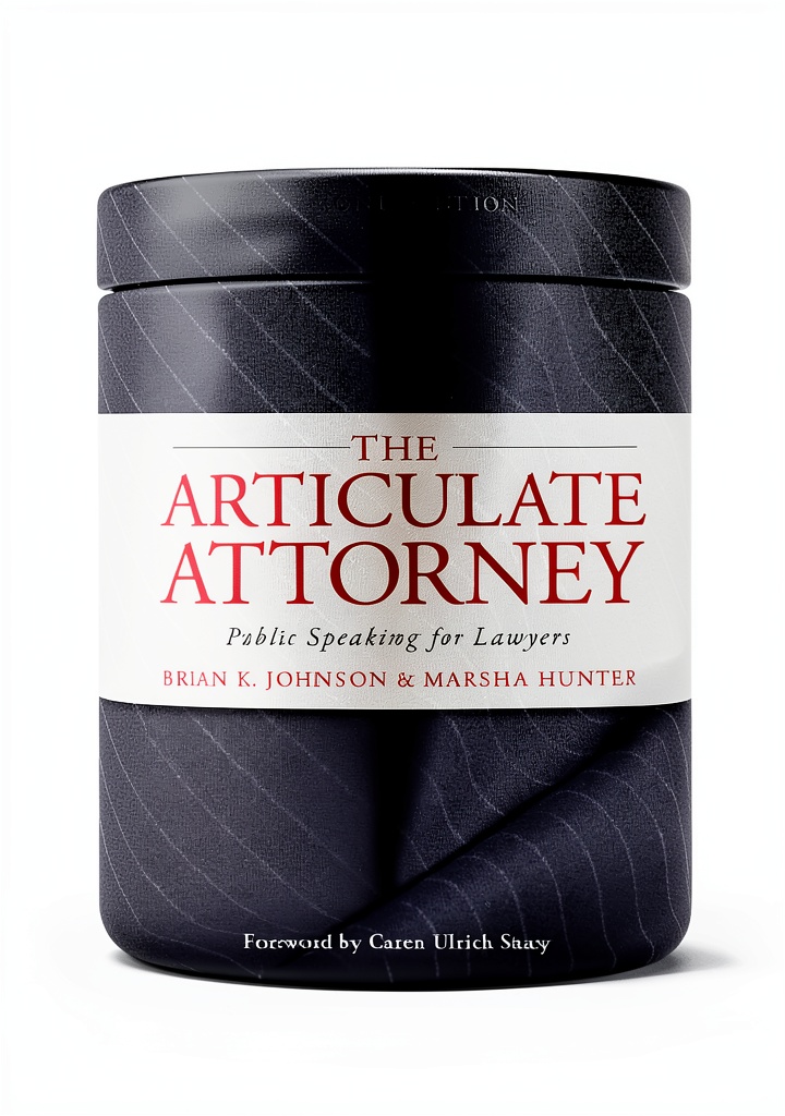 Book cover showing corporate law and public speaking themes