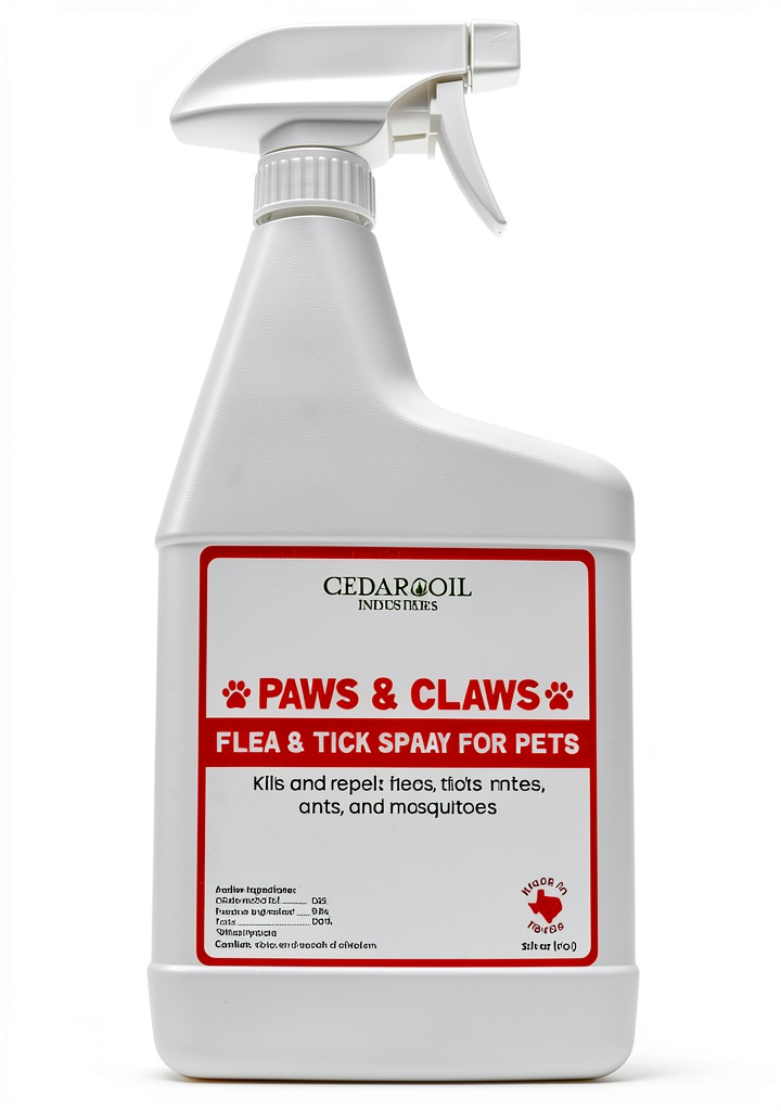 'Cedar Oil Industries Pet Flea Spray bottle'