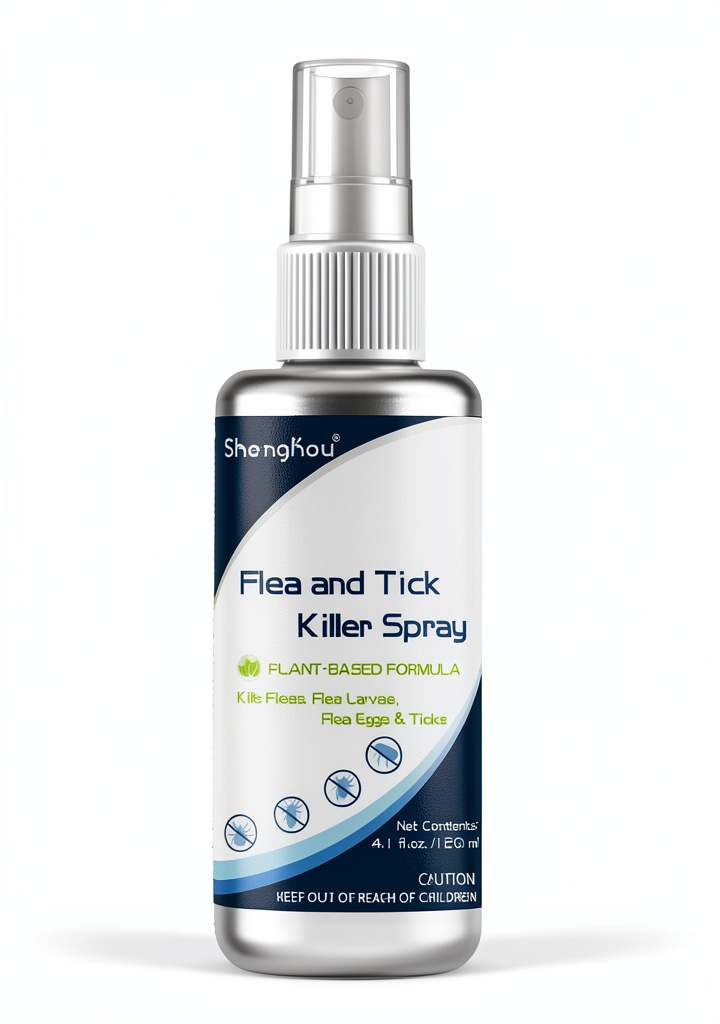 Natural flea spray bottle