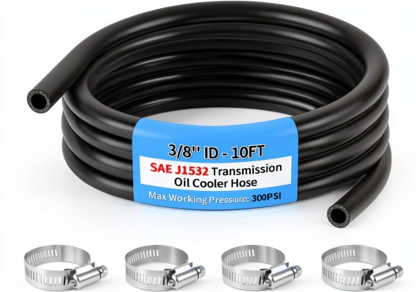 Boltigen 3/8 ID Transmission Oil Cooler Hose 10FT 300 PSI SAE J1532-0