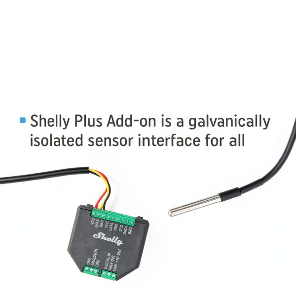 Shelly Plus Add-On | Wi-Fi & Bluetooth Add-On for Shelly Plus Devices | Measure Temperature and Humidity | Home Automation | Works with Alexa & Google Home | iOS Android App | No Hub | Digital Sensor-3