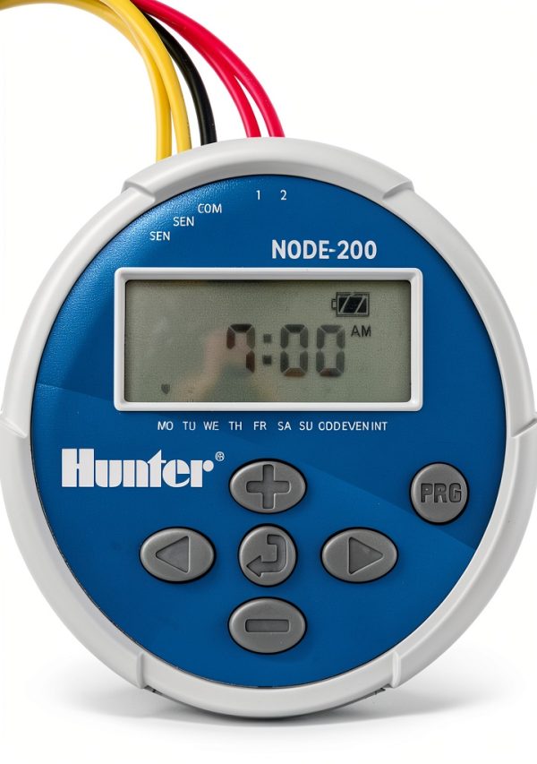 Hunter NODE-200 Battery Operated Sprinkler Timer, 2 Zone Waterproof Irrigation Controller for Valve Boxes, Easy Programming (Solenoid Not Included)-0